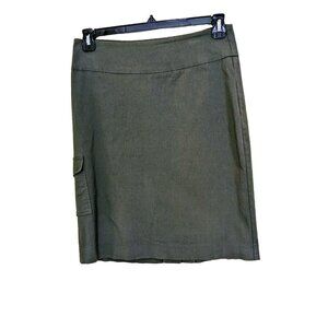 Reitmans Stretch Cargo Skirt Womens Size 9 Olive Green Short Straight Office